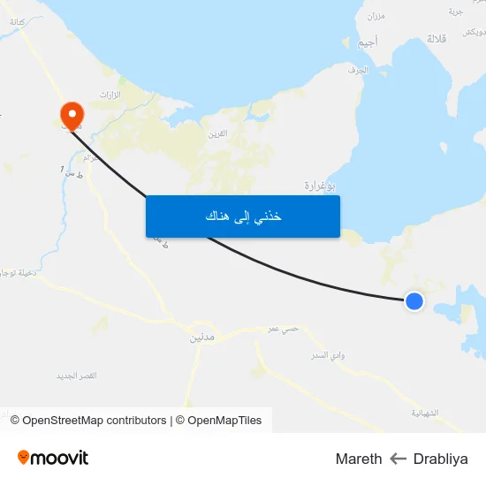 Drabliya to Mareth map