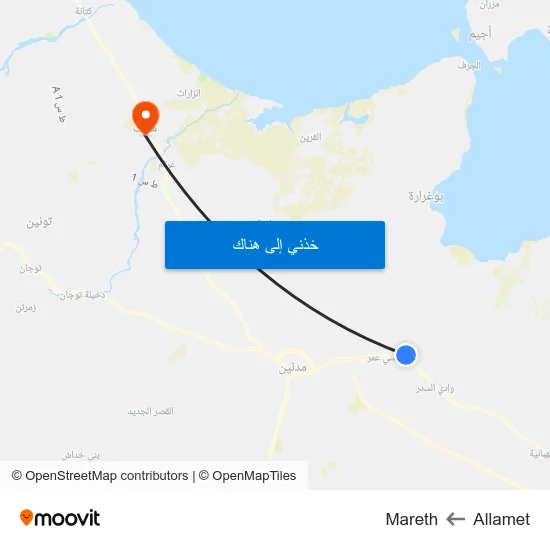 Allamet to Mareth map