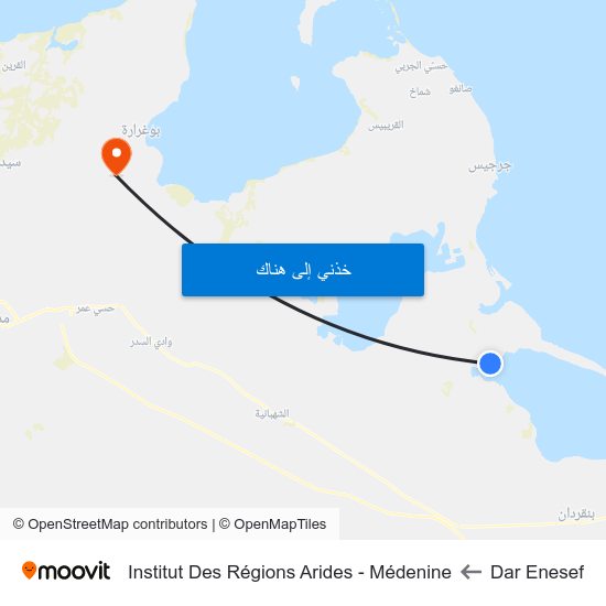 Dar Enesef to Institut Des Régions Arides - Médenine map