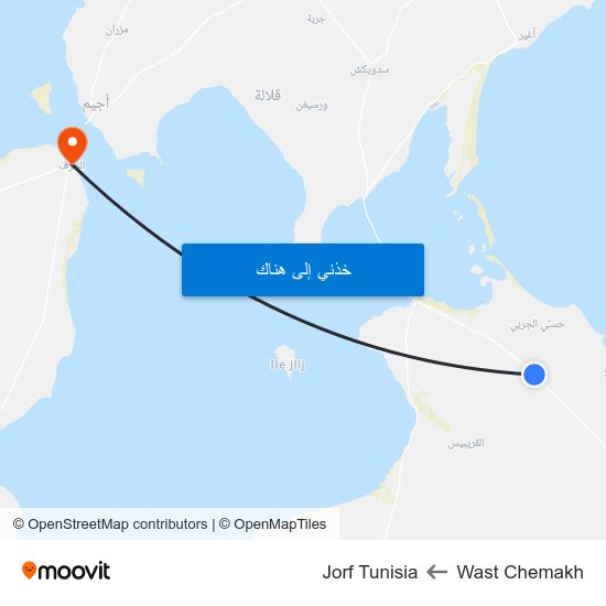 Wast Chemakh to Jorf Tunisia map