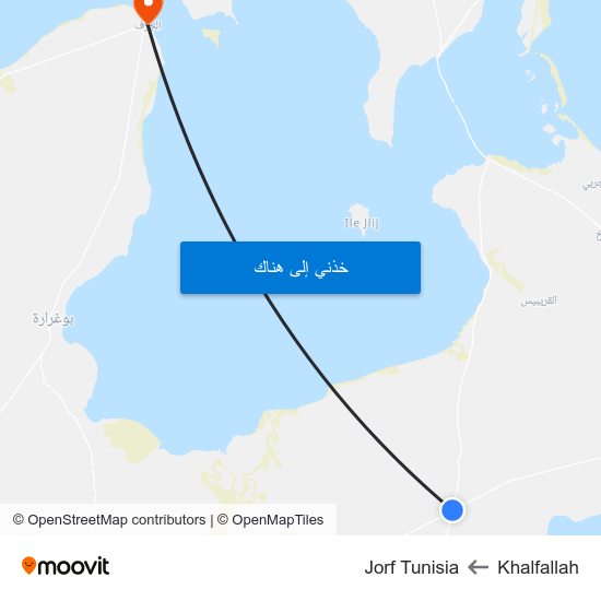 Khalfallah to Jorf Tunisia map