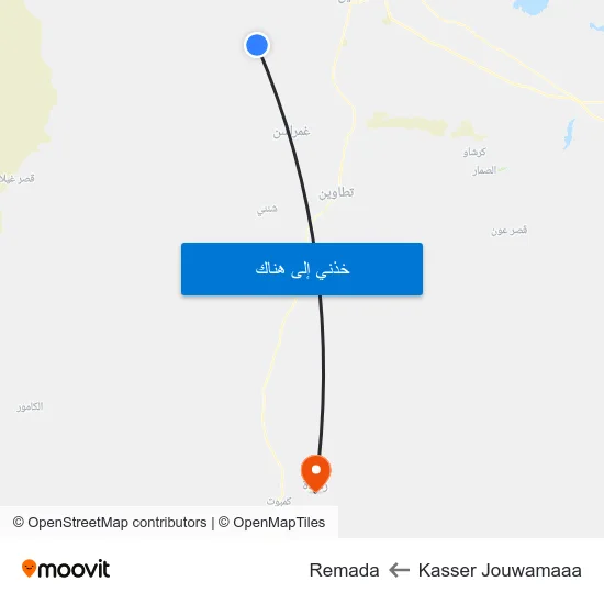 Kasser Jouwamaaa to Remada map