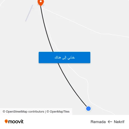 Nekrif to Remada map