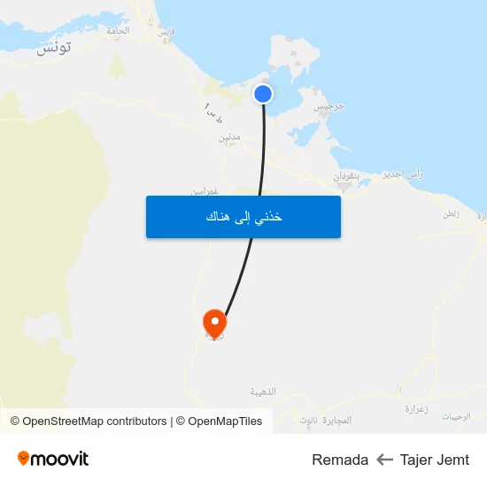 Tajer Jemt to Remada map