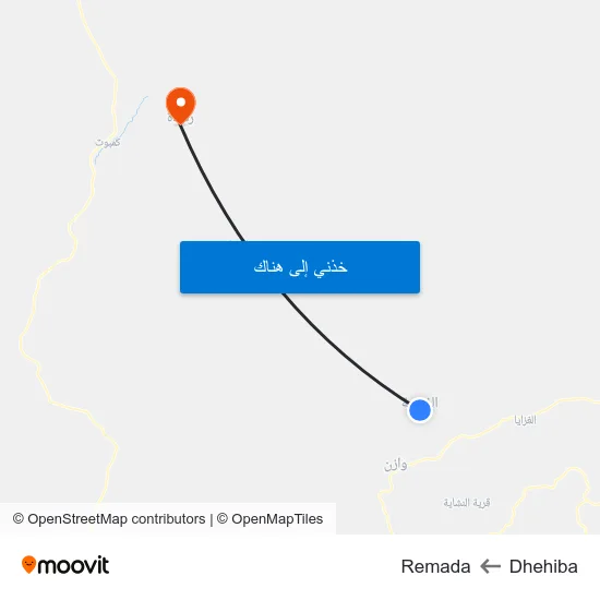 Dhehiba to Remada map