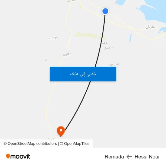 Hessi Nour to Remada map