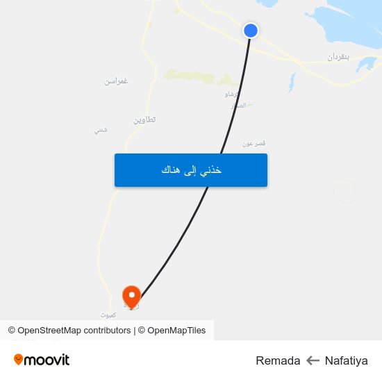 Nafatiya to Remada map