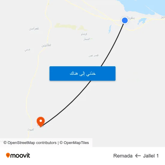 Jallel 1 to Remada map