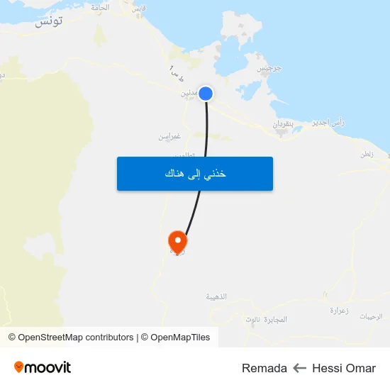 Hessi Omar to Remada map