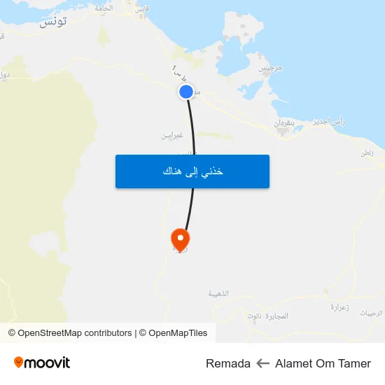 Alamet Om Tamer to Remada map