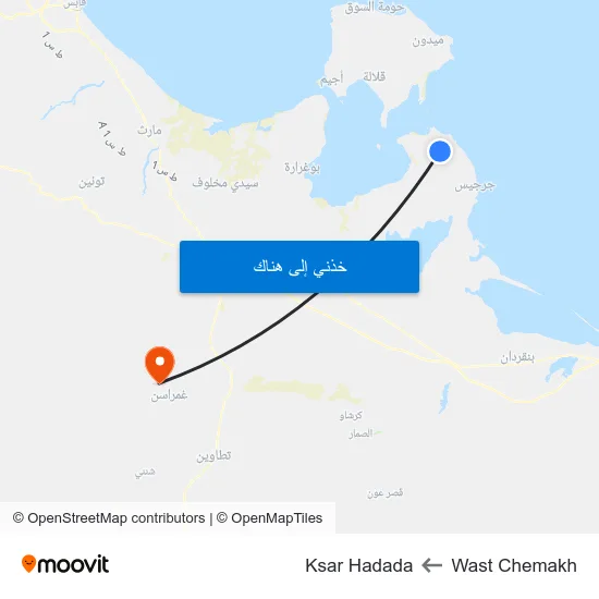 Wast Chemakh to Ksar Hadada map