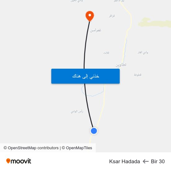 Bir 30 to Ksar Hadada map
