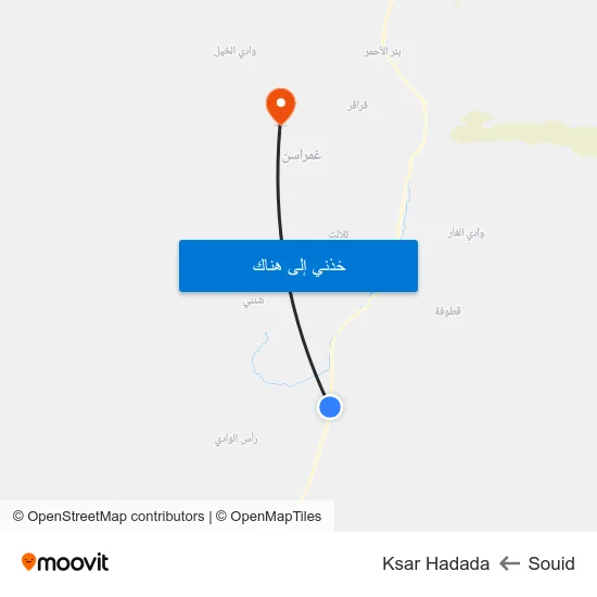 Souid to Ksar Hadada map