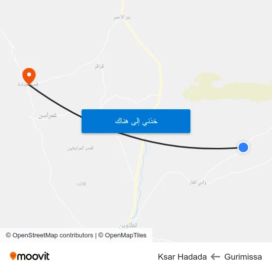 Gurimissa to Ksar Hadada map