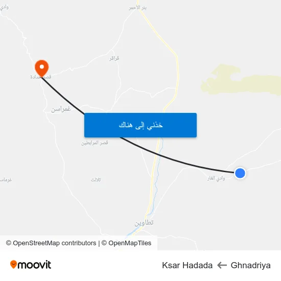 Ghnadriya to Ksar Hadada map
