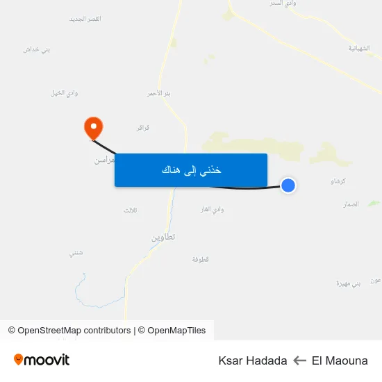 El Maouna to Ksar Hadada map