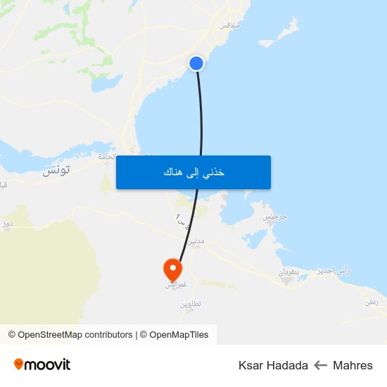 Mahres to Ksar Hadada map