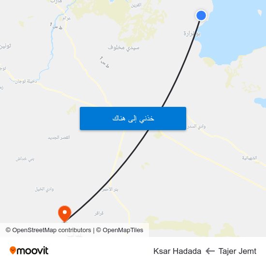 Tajer Jemt to Ksar Hadada map