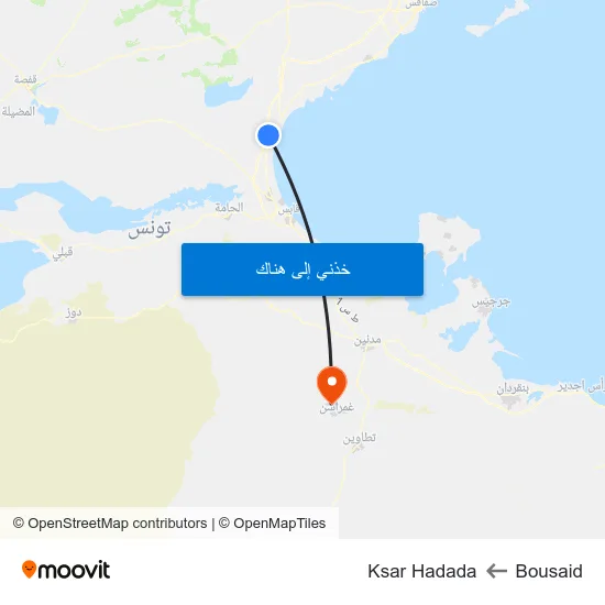 Bousaid to Ksar Hadada map