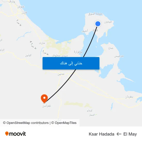 El May to Ksar Hadada map