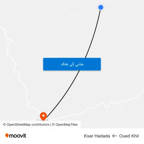 Oued Khil to Ksar Hadada map