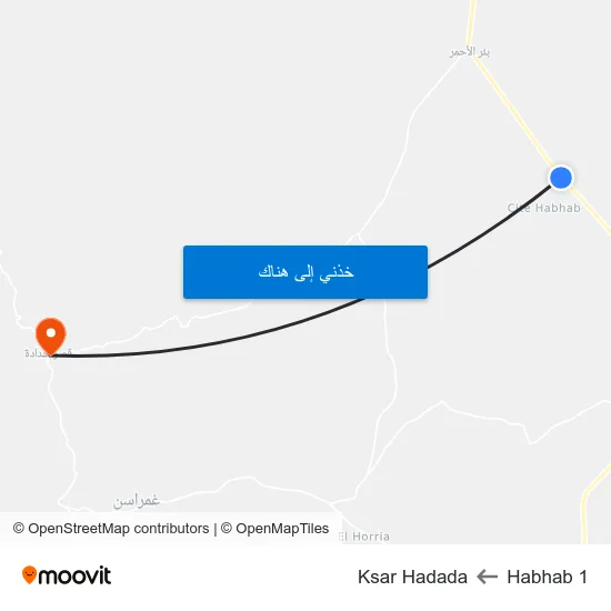 Habhab 1 to Ksar Hadada map
