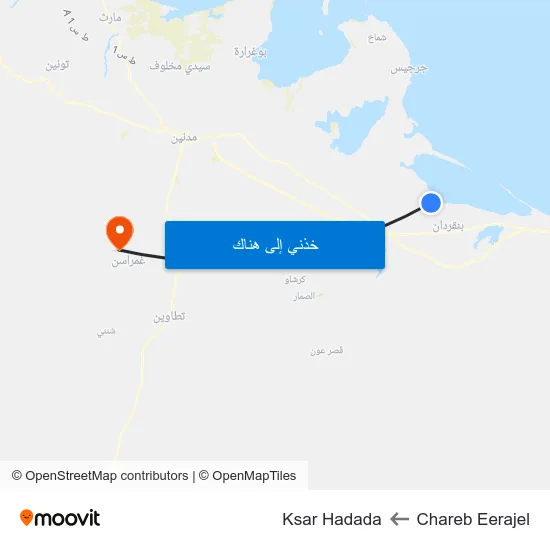 Chareb Eerajel to Ksar Hadada map