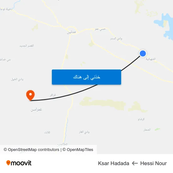 Hessi Nour to Ksar Hadada map