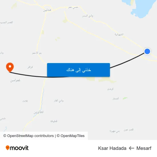 Mesarf to Ksar Hadada map
