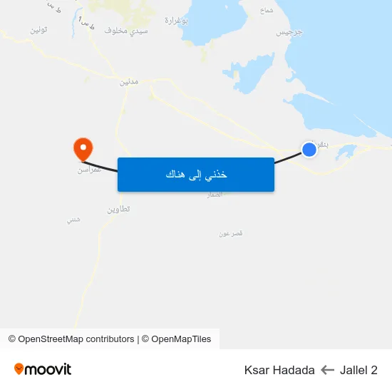 Jallel 2 to Ksar Hadada map