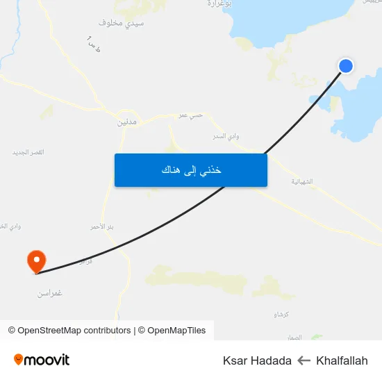 Khalfallah to Ksar Hadada map