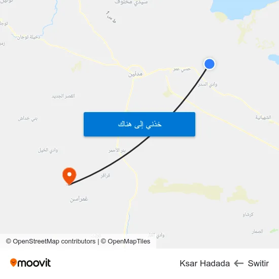 Switir to Ksar Hadada map
