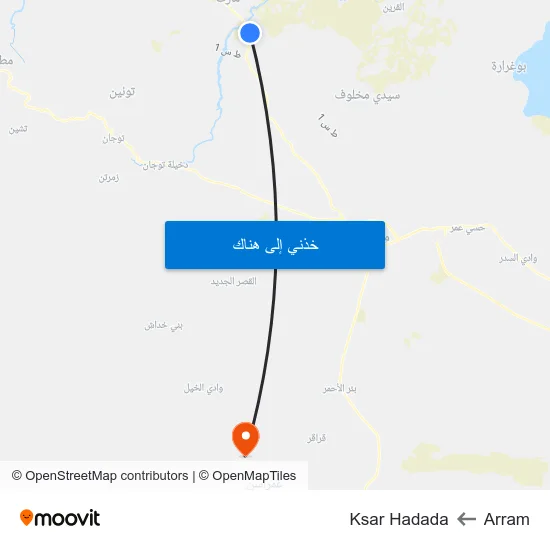 Arram to Ksar Hadada map