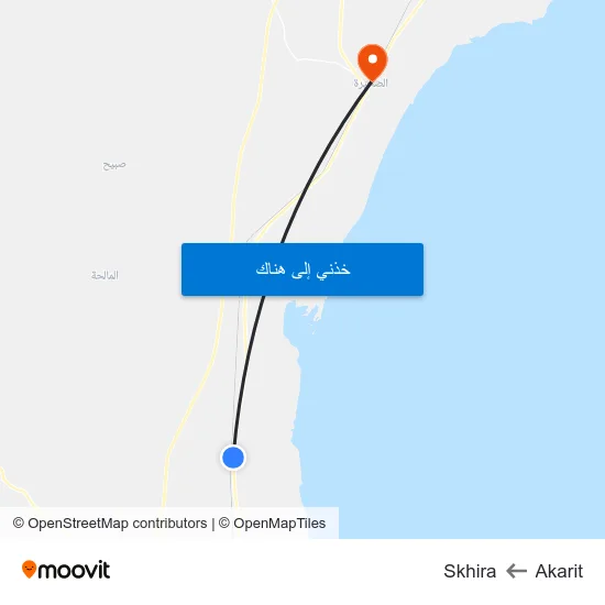 Akarit to Skhira map