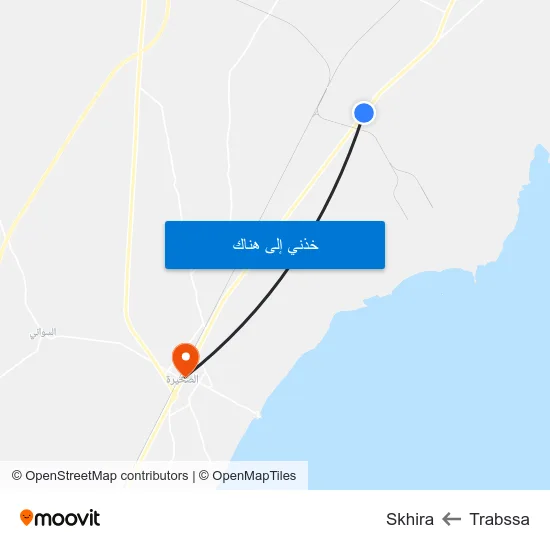 Trabssa to Skhira map