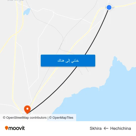Hechichina to Skhira map