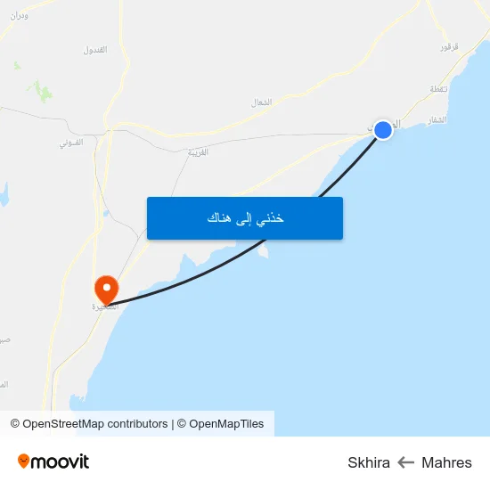 Mahres to Skhira map