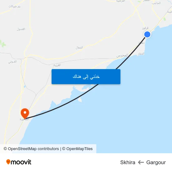 Gargour to Skhira map