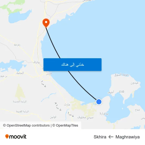 Maghrawiya to Skhira map