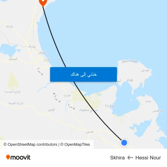 Hessi Nour to Skhira map