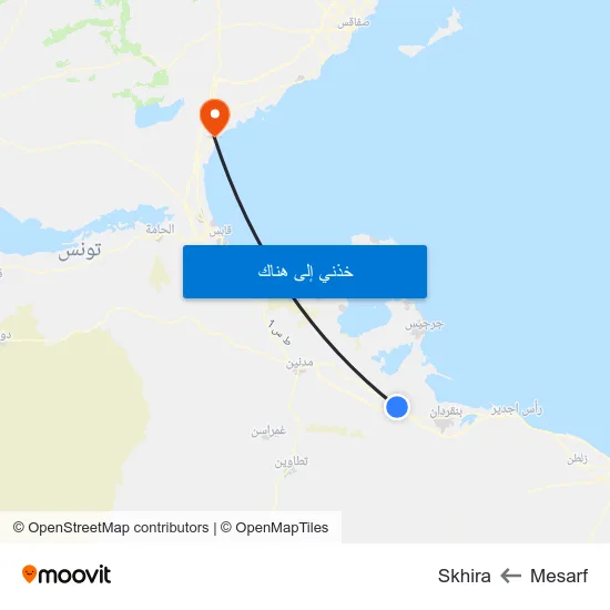 Mesarf to Skhira map