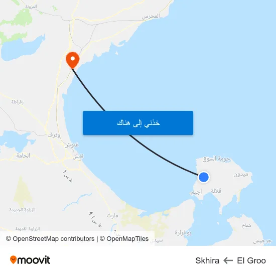 El Groo to Skhira map