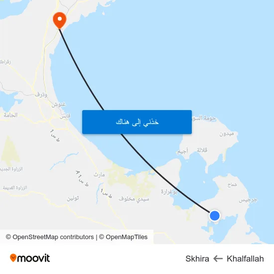 Khalfallah to Skhira map