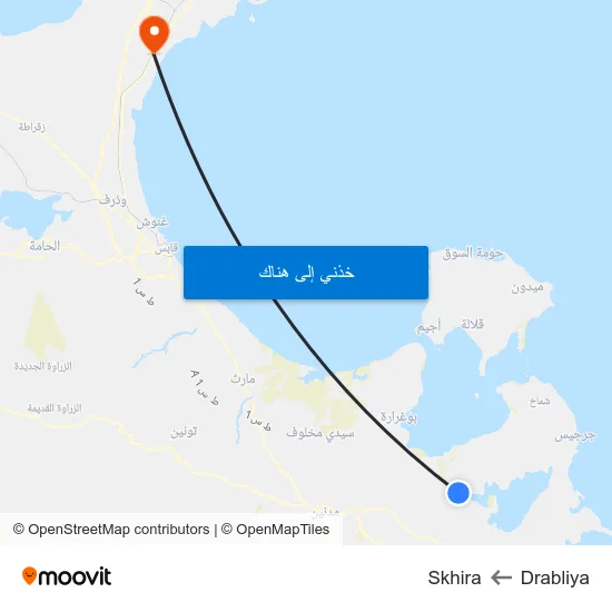 Drabliya to Skhira map