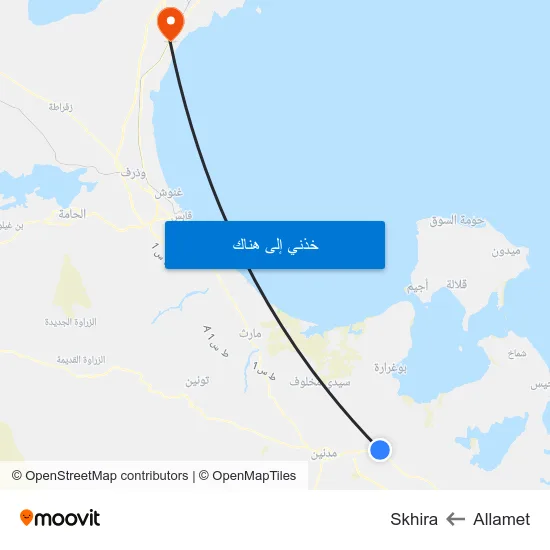 Allamet to Skhira map