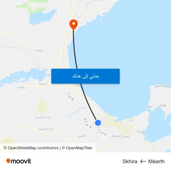 Méarth to Skhira map