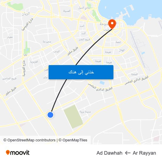 Ar Rayyan to Ad Dawhah map