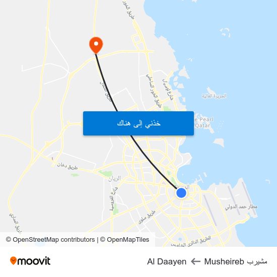 مشيرب Musheireb to Al Daayen map
