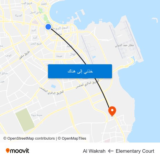 Elementary Court to Al Wakrah map