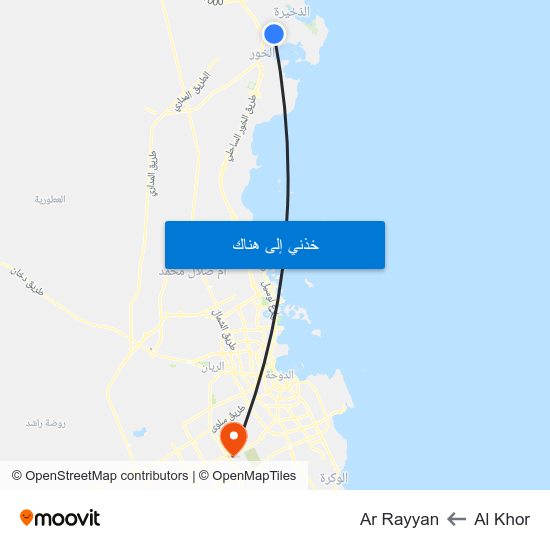 Al Khor to Ar Rayyan map